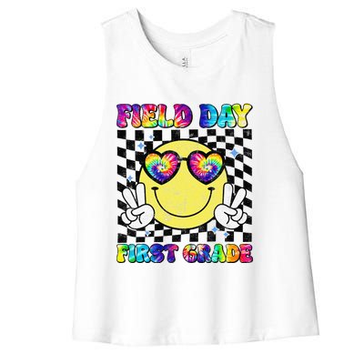 Field Day First Grade Student Teacher Last Day Of School Women's Racerback Cropped Tank