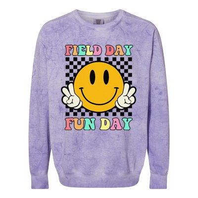 Field Day Fun Day For Teacher Field Day 2024 Colorblast Crewneck Sweatshirt