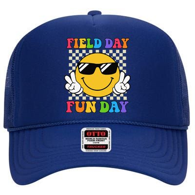 Field Day Fun Day Funny For Teacher Field Day 2024 High Crown Mesh Back Trucker Hat