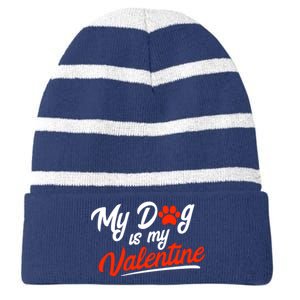 For Dog Fur Mom Dog Dad Lover Owner Cute Striped Beanie with Solid Band