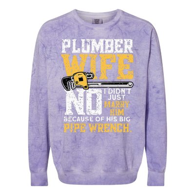 Funny Design For Plumber Wife Plumbing Pipefitters Plumber Colorblast Crewneck Sweatshirt