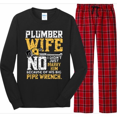 Funny Design For Plumber Wife Plumbing Pipefitters Plumber Long Sleeve Pajama Set