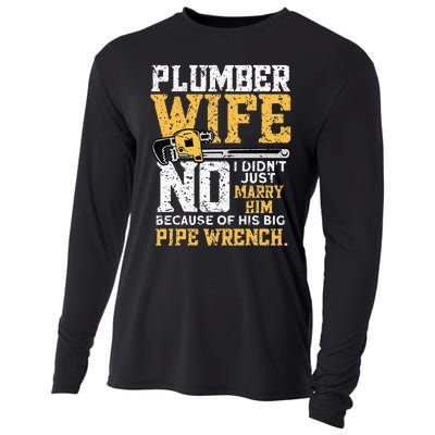 Funny Design For Plumber Wife Plumbing Pipefitters Plumber Cooling Performance Long Sleeve Crew