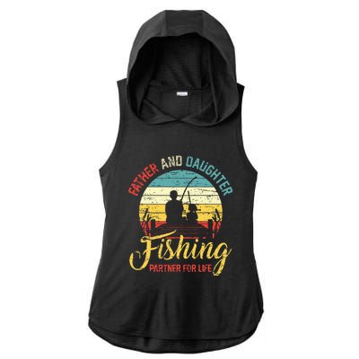 Father Daughter Fishing Partner For Life Retro Matching Dad Ladies PosiCharge Tri-Blend Wicking Draft Hoodie Tank