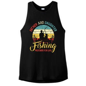 Father Daughter Fishing Partner For Life Retro Matching Dad Ladies PosiCharge Tri-Blend Wicking Tank