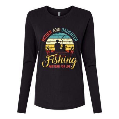 Father Daughter Fishing Partner For Life Retro Matching Dad Womens Cotton Relaxed Long Sleeve T-Shirt