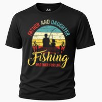 Father Daughter Fishing Partner For Life Retro Matching Dad Cooling Performance Crew T-Shirt