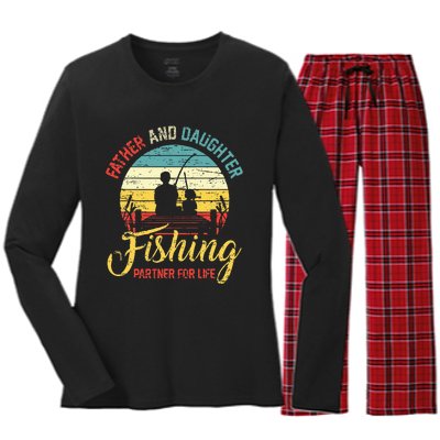 Father Daughter Fishing Partner For Life Retro Matching Dad Women's Long Sleeve Flannel Pajama Set 