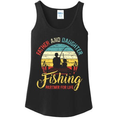 Father Daughter Fishing Partner For Life Retro Matching Dad Ladies Essential Tank