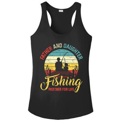 Father Daughter Fishing Partner For Life Retro Matching Dad Ladies PosiCharge Competitor Racerback Tank
