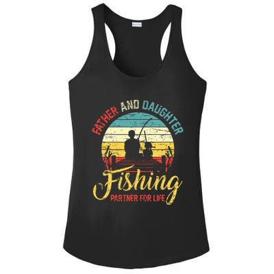 Father Daughter Fishing Partner For Life Retro Matching Dad Ladies PosiCharge Competitor Racerback Tank