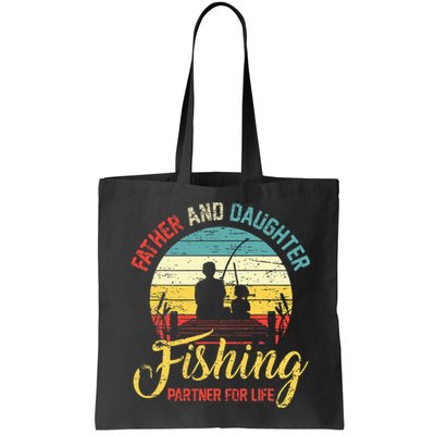 Father Daughter Fishing Partner For Life Retro Matching Dad Bag