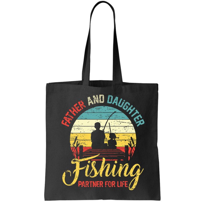 Father Daughter Fishing Partner For Life Retro Matching Dad Bag