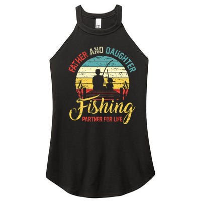 Father Daughter Fishing Partner For Life Retro Matching Dad Women's Perfect Tri Rocker Tank