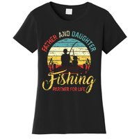 Father Daughter Fishing Partner For Life Retro Matching Dad Women's T-Shirt