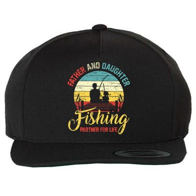Father Daughter Fishing Partner For Life Retro Matching Dad Wool Snapback Cap