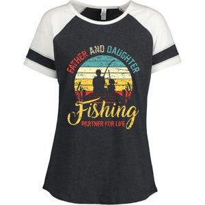 Father Daughter Fishing Partner For Life Retro Matching Dad Enza Ladies Jersey Colorblock Tee