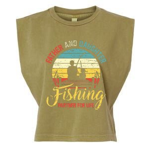 Father Daughter Fishing Partner For Life Retro Matching Dad Garment-Dyed Women's Muscle Tee