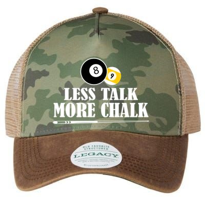Father's Day Funny LESS TALK MORE CHALK BILLIARDS Pool Player Gift For Dad Legacy Tie Dye Trucker Hat