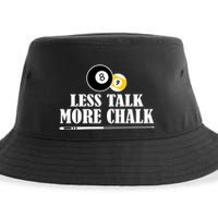 Father's Day Funny LESS TALK MORE CHALK BILLIARDS Pool Player Gift For Dad Sustainable Bucket Hat