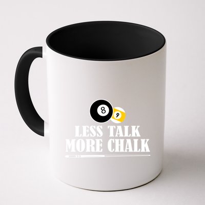 Father's Day Funny LESS TALK MORE CHALK BILLIARDS Pool Player Gift For Dad Mug