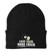 Father's Day Funny LESS TALK MORE CHALK BILLIARDS Pool Player Gift For Dad Beanie