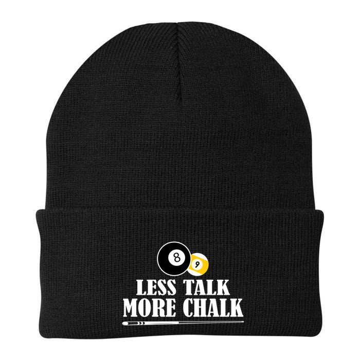 Father's Day Funny LESS TALK MORE CHALK BILLIARDS Pool Player Gift For Dad Beanie