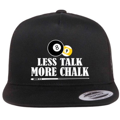 Father's Day Funny LESS TALK MORE CHALK BILLIARDS Pool Player Gift For Dad Flatbill Hat