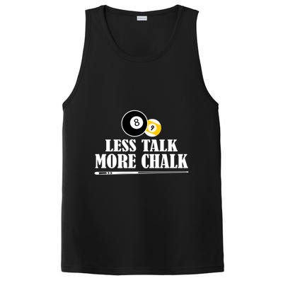 Father's Day Funny LESS TALK MORE CHALK BILLIARDS Pool Player Gift For Dad PosiCharge Competitor Tank