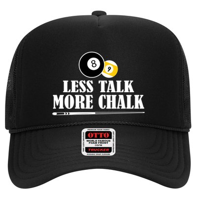 Father's Day Funny LESS TALK MORE CHALK BILLIARDS Pool Player Gift For Dad Trucker Hat