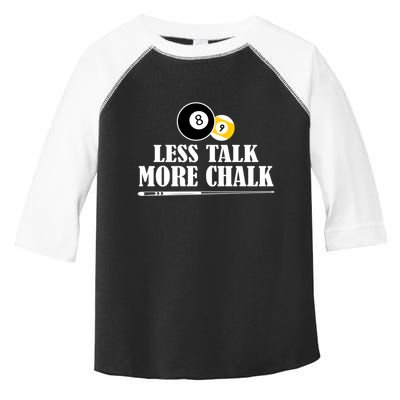 Father's Day Funny LESS TALK MORE CHALK BILLIARDS Pool Player Gift For Dad Toddler Fine Jersey T-Shirt
