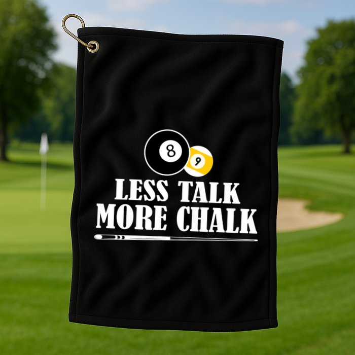 Father's Day Funny LESS TALK MORE CHALK BILLIARDS Pool Player Gift For Dad Golf Towel