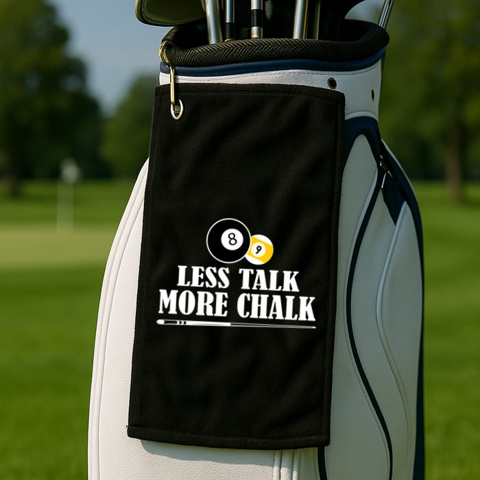 Father's Day Funny LESS TALK MORE CHALK BILLIARDS Pool Player Gift For Dad Golf Towel