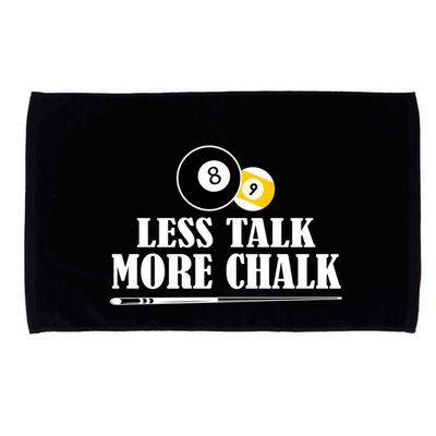 Father's Day Funny LESS TALK MORE CHALK BILLIARDS Pool Player Gift For Dad Microfiber Hand Towel