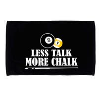 Father's Day Funny LESS TALK MORE CHALK BILLIARDS Pool Player Gift For Dad Microfiber Hand Towel
