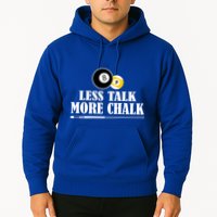Father's Day Funny LESS TALK MORE CHALK BILLIARDS Pool Player Gift For Dad Hoodie