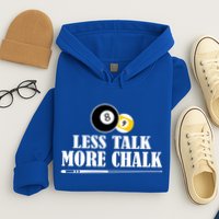 Father's Day Funny LESS TALK MORE CHALK BILLIARDS Pool Player Gift For Dad Hoodie