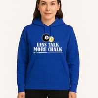 Father's Day Funny LESS TALK MORE CHALK BILLIARDS Pool Player Gift For Dad Hoodie