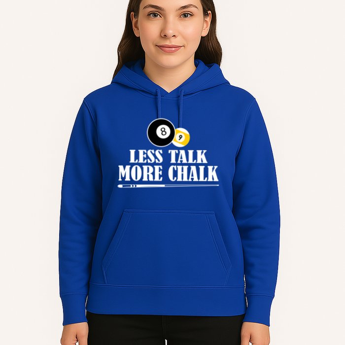 Father's Day Funny LESS TALK MORE CHALK BILLIARDS Pool Player Gift For Dad Hoodie