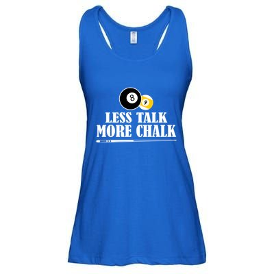 Father's Day Funny LESS TALK MORE CHALK BILLIARDS Pool Player Gift For Dad Ladies Essential Flowy Tank
