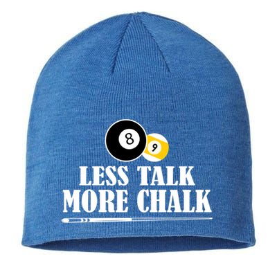 Father's Day Funny LESS TALK MORE CHALK BILLIARDS Pool Player Gift For Dad Sustainable Beanie