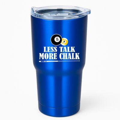 Father's Day Funny LESS TALK MORE CHALK BILLIARDS Pool Player Gift For Dad Tumbler
