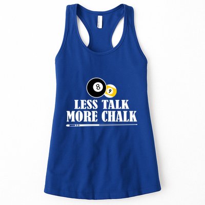 Father's Day Funny LESS TALK MORE CHALK BILLIARDS Pool Player Gift For Dad Womens Tank Top