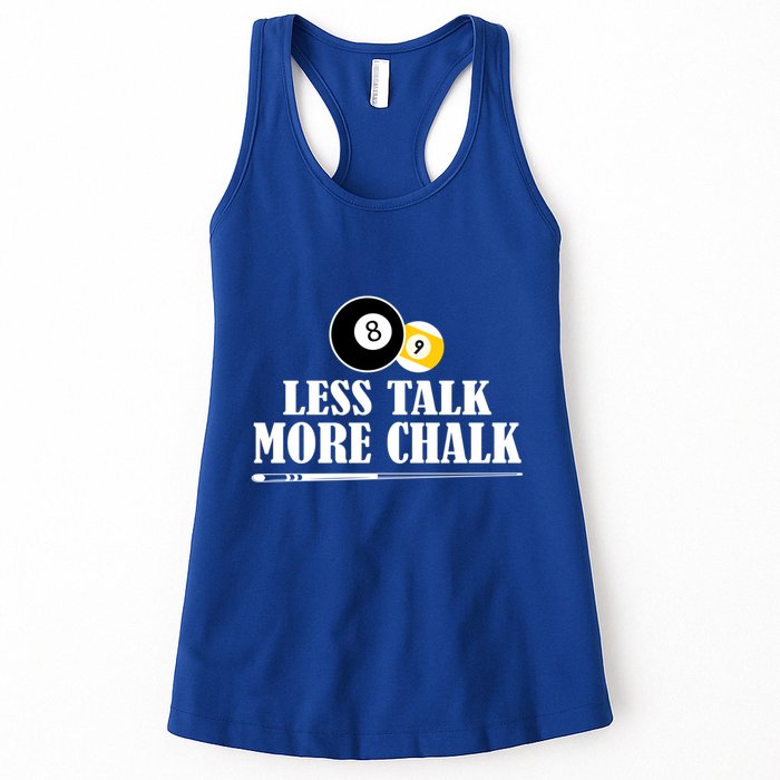 Father's Day Funny LESS TALK MORE CHALK BILLIARDS Pool Player Gift For Dad Womens Tank Top