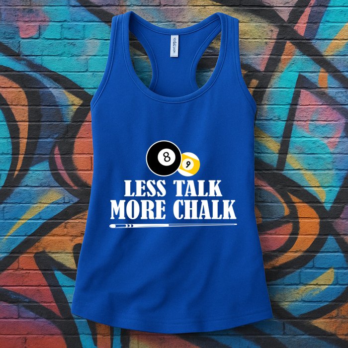 Father's Day Funny LESS TALK MORE CHALK BILLIARDS Pool Player Gift For Dad Womens Tank Top