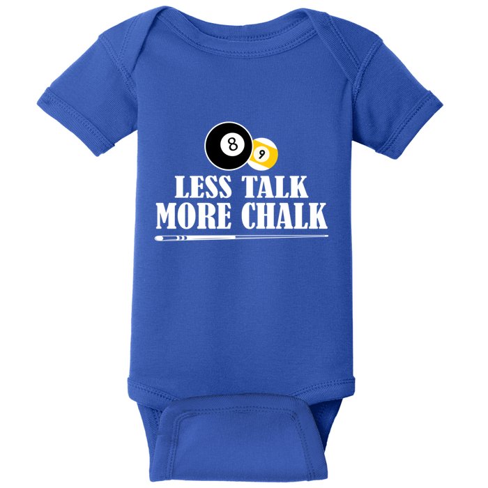 Father's Day Funny LESS TALK MORE CHALK BILLIARDS Pool Player Gift For Dad Baby Bodysuit