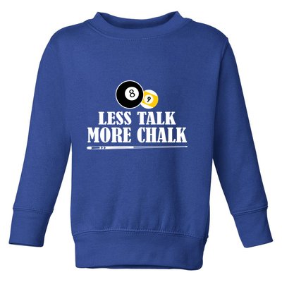 Father's Day Funny LESS TALK MORE CHALK BILLIARDS Pool Player Gift For Dad Toddler Sweatshirt