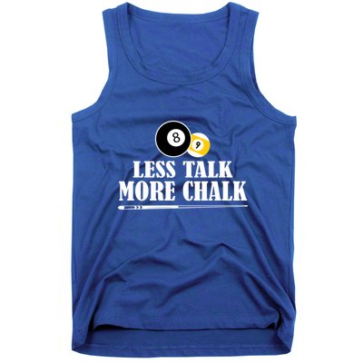Father's Day Funny LESS TALK MORE CHALK BILLIARDS Pool Player Gift For Dad Tank Top