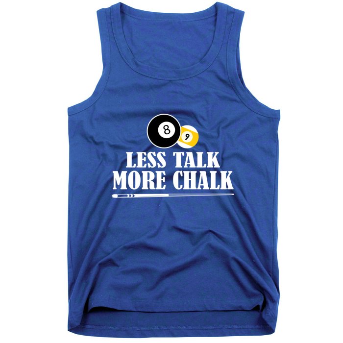 Father's Day Funny LESS TALK MORE CHALK BILLIARDS Pool Player Gift For Dad Tank Top