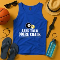 Father's Day Funny LESS TALK MORE CHALK BILLIARDS Pool Player Gift For Dad Tank Top
